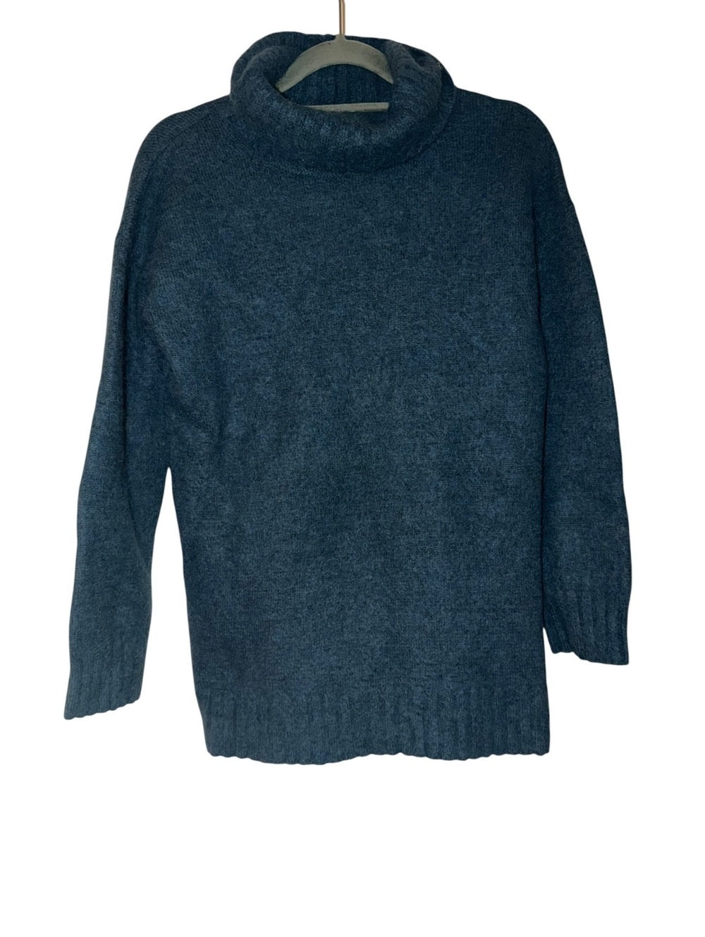 Peruvian Connection Blue Wool Turtleneck Sz S Luxury Knit
